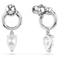 Mesmera drop earrings Mixed cuts, White, Rhodium plated