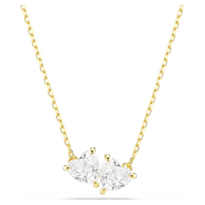 Mesmera necklace Heart, White, Gold-tone plated