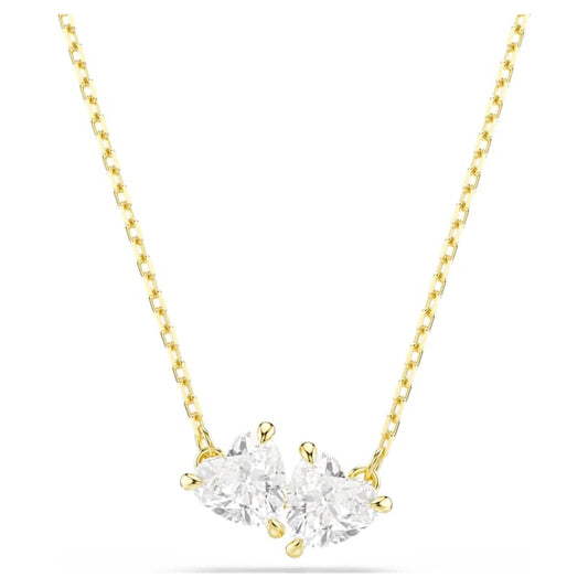 Mesmera necklace Heart, White, Gold-tone plated