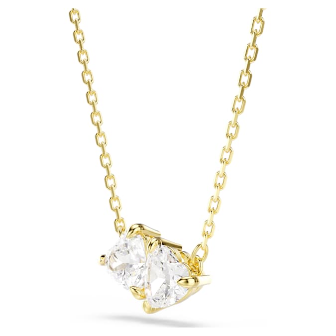 Mesmera necklace Heart, White, Gold-tone plated