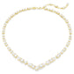 Mesmera necklace Mixed cuts, White, Gold-tone plated