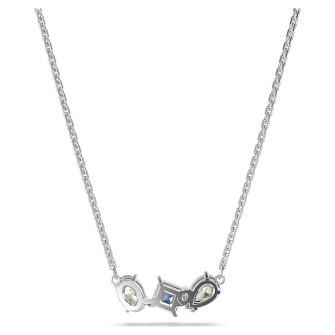 Mesmera pendant Mixed cuts, Blue, Rhodium plated