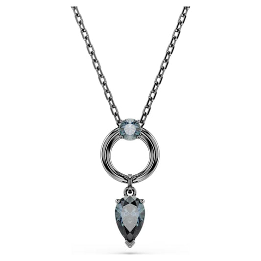 Mesmera pendant Mixed cuts, Gray, Ruthenium plated