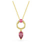 Mesmera pendant Mixed cuts, Red, Gold-tone plated