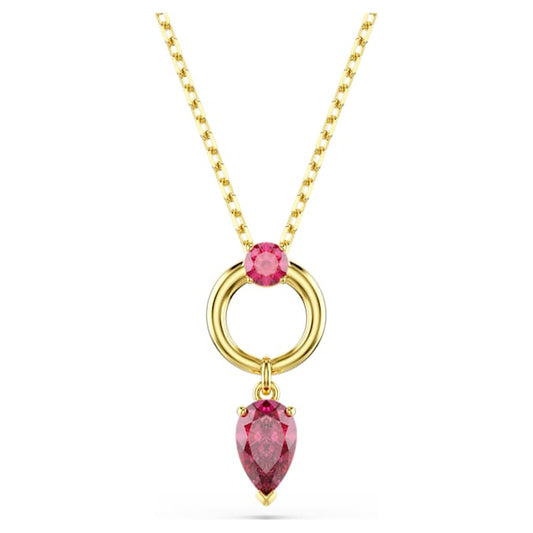 Mesmera pendant Mixed cuts, Red, Gold-tone plated