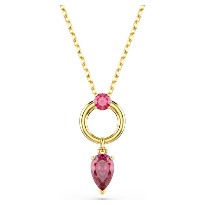 Mesmera pendant Mixed cuts, Red, Gold-tone plated