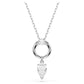 Mesmera pendant Pear cut, White, Rhodium plated