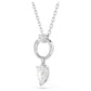 Mesmera pendant Pear cut, White, Rhodium plated