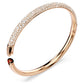 Meteora bangle Snow pavé, White, Rose gold-tone plated