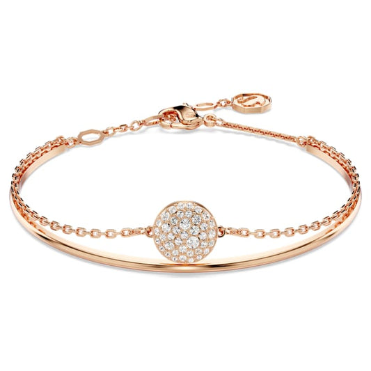 Meteora bangle White, Rose gold-tone plated