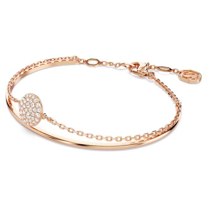 Meteora bangle White, Rose gold-tone plated
