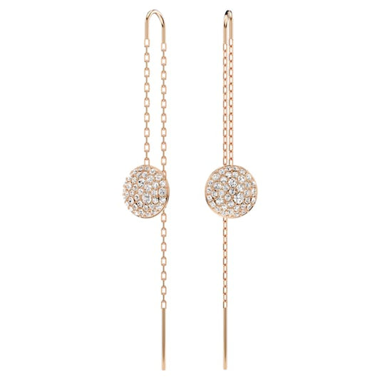 Meteora drop earrings White, Rose gold-tone plated