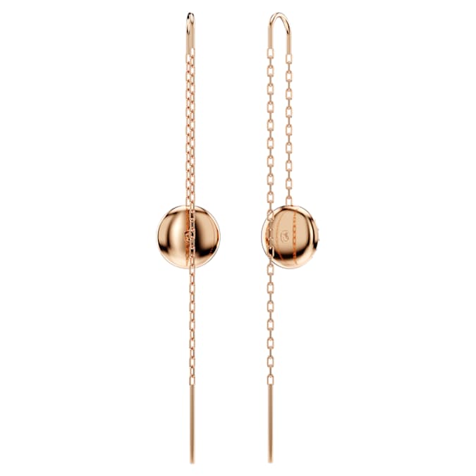 Meteora drop earrings White, Rose gold-tone plated