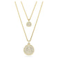 Meteora layered pendant White, Gold-tone plated