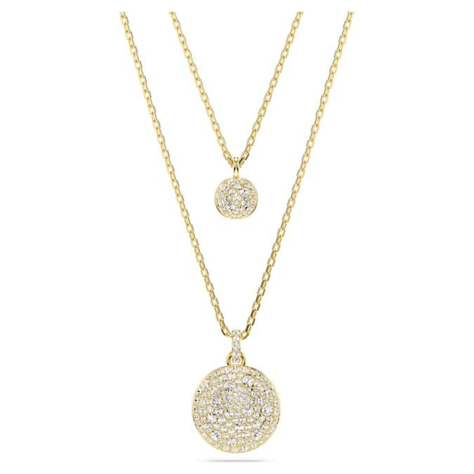 Meteora layered pendant White, Gold-tone plated