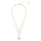 Meteora layered pendant White, Gold-tone plated
