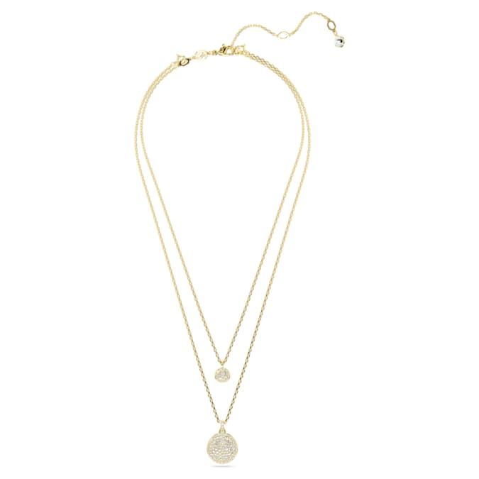 Meteora layered pendant White, Gold-tone plated