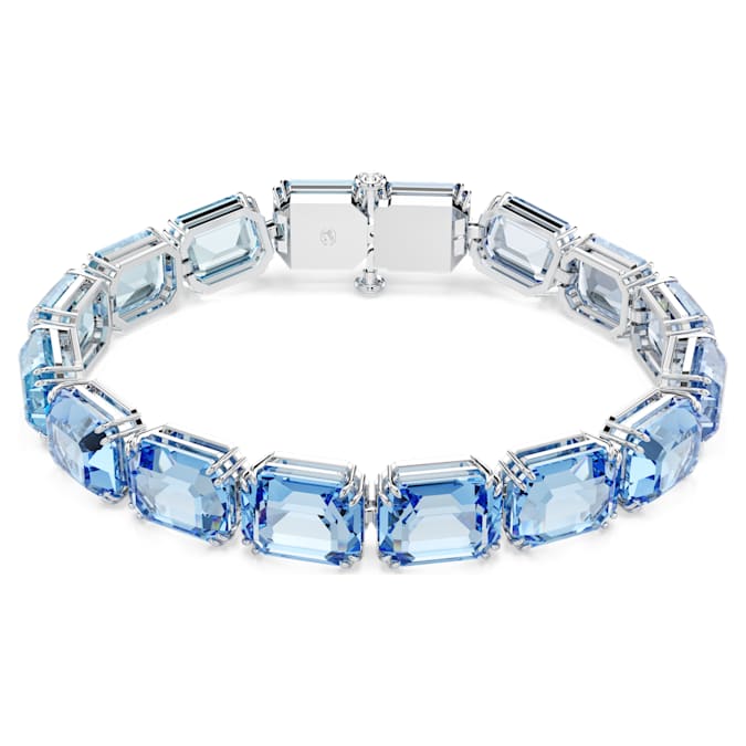 Millenia bracelet Octagon cut, Color gradient, Blue, Rhodium plated ...
