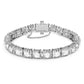 Millenia bracelet Square cut, Small, White, Rhodium plated