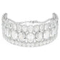 Millenia choker Octagon cut, White, Rhodium plated