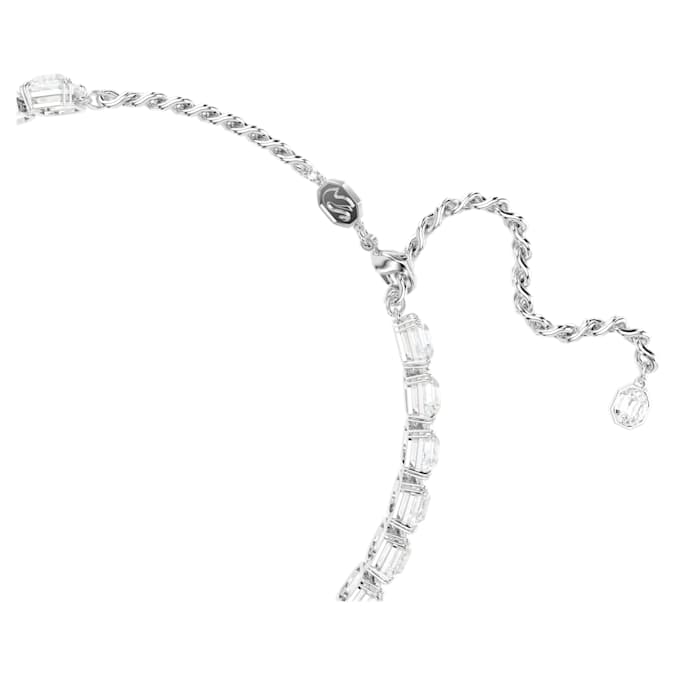 Millenia choker Octagon cut, White, Rhodium plated