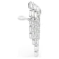 Millenia clip earrings Octagon cut, Chandelier, White, Rhodium plated