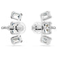 Millenia clip earrings Octagon cut, White, Rhodium plated