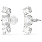 Millenia clip earrings Octagon cut, White, Rhodium plated