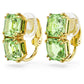 Millenia clip earrings Square cut, Green, Gold-tone plated
