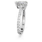 Millenia cocktail ring Pear cut, Pavé, White, Rhodium plated