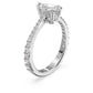 Millenia cocktail ring Pear cut, Pavé, White, Rhodium plated