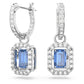 Millenia drop earrings Octagon cut, Blue, Rhodium plated