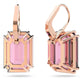 Millenia drop earrings Octagon cut, Pink, Rose gold-tone plated