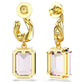 Millenia drop earrings Octagon cut, Purple, Gold-tone plated