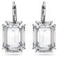 Millenia drop earrings Octagon cut, White, Rhodium plated