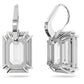 Millenia drop earrings Octagon cut, White, Rhodium plated