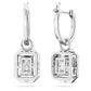 Millenia drop earrings Octagon cut, White, Rhodium plated