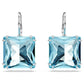 Millenia drop earrings Square cut, Blue, Rhodium plated