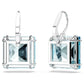 Millenia drop earrings Square cut, Blue, Rhodium plated