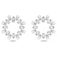 Millenia hoop earrings Pear cut, White, Rhodium plated