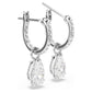 Millenia hoop earrings Pear cut, White, Rhodium plated