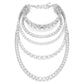 Millenia layered necklace Mixed cuts, White, Rhodium plated