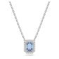 Millenia necklace Octagon cut, Blue, Rhodium plated