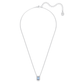 Millenia necklace Octagon cut, Blue, Rhodium plated