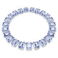 Millenia necklace Oversized crystals, Octagon cut, Blue, Rhodium plated