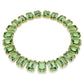 Millenia necklace Oversized crystals, Octagon cut, Green, Gold-tone plated