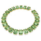 Millenia necklace Oversized crystals, Octagon cut, Green, Gold-tone plated