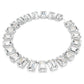 Millenia necklace Oversized crystals, Octagon cut, White, Rhodium plated