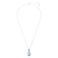 Millenia pendant Octagon cut, Blue, Rhodium plated