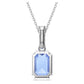 Millenia pendant Octagon cut, Blue, Rhodium plated